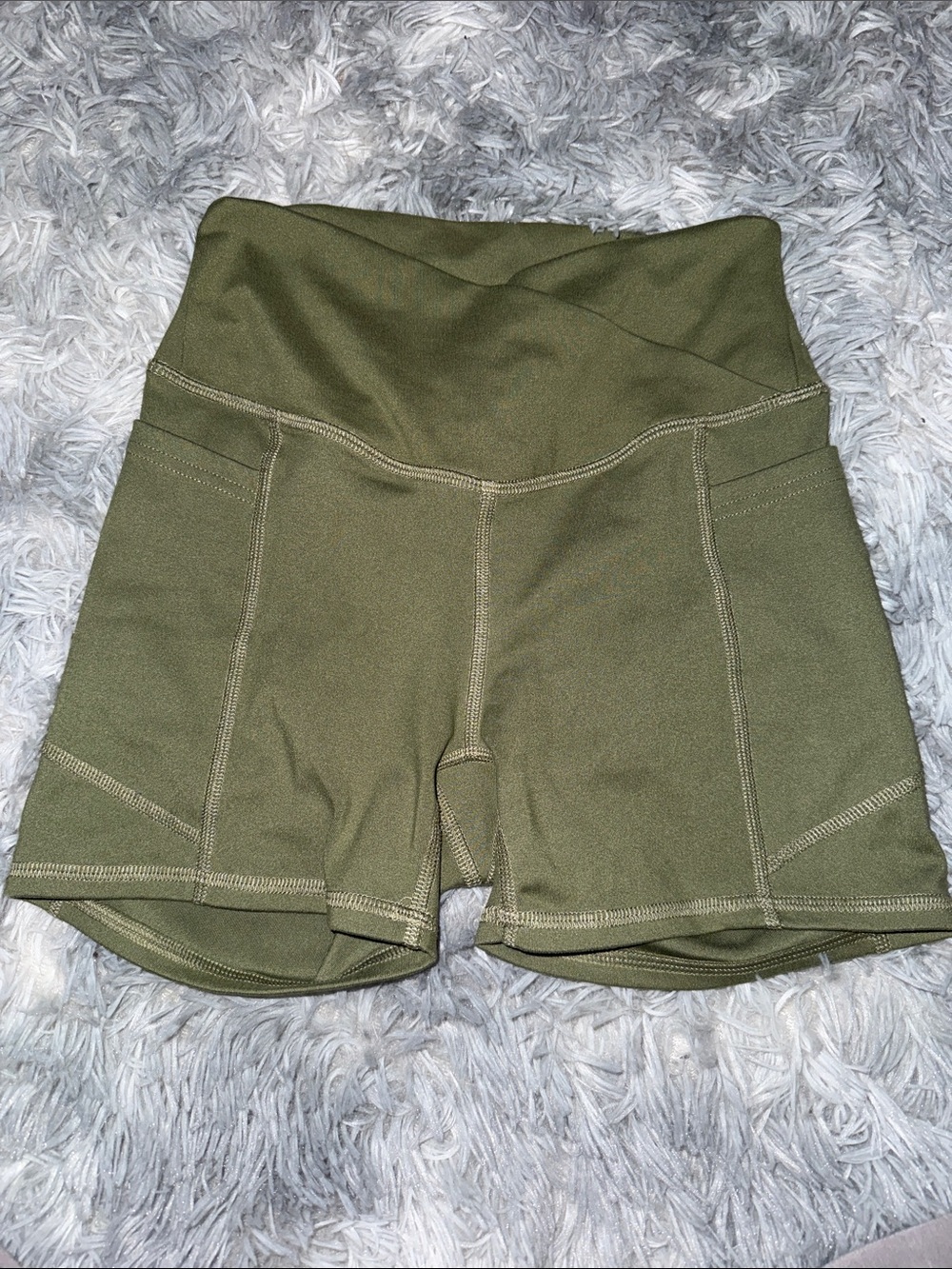 Gilly Hicks Olive Green High-Waist Bike Shorts